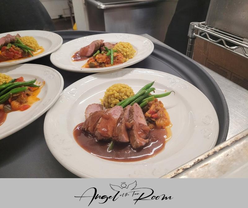 Chef Potter plating duck